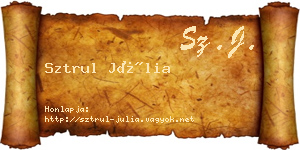 Sztrul Júlia névjegykártya